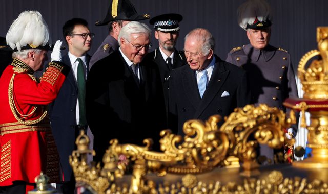King Charles welcomes German president Frank-Walter Steinmeier to Windsor Castle for historic state visit