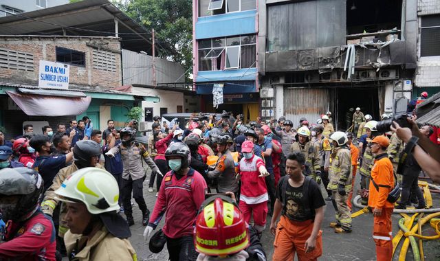 Pregnant woman among 22 killed as fire rips through drone sales office in Indonesia