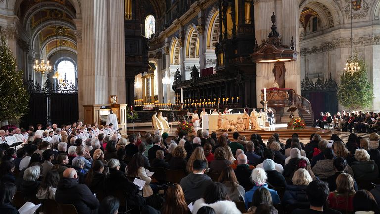 Dame Sarah Mullally was speaking in St Paul's Cathedral in London. Pic: PA