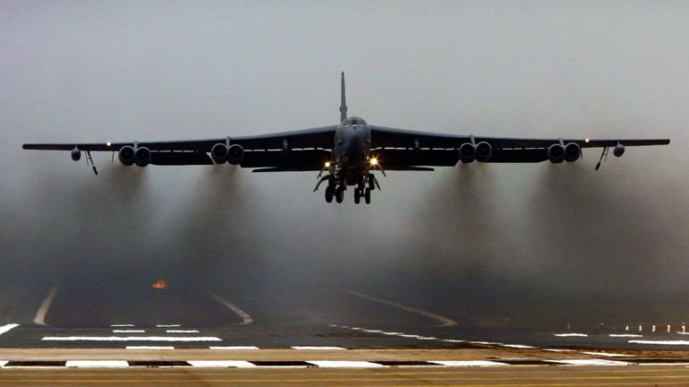 US B52 bombers have been flying over the Caribbean and along the Venezuelan coast. Pic: Reuters