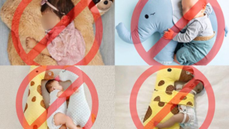 Parents urged not to use these kind of pillows or cushion for babies less than a year old. Pic - Office for Product Safety and Standards