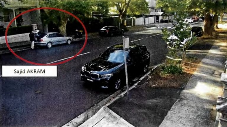 The car stopped for about 20 minutes on Ocean Street, Woollahra, shortly before the attack. Pic: NSW Police/NSW Local Court
