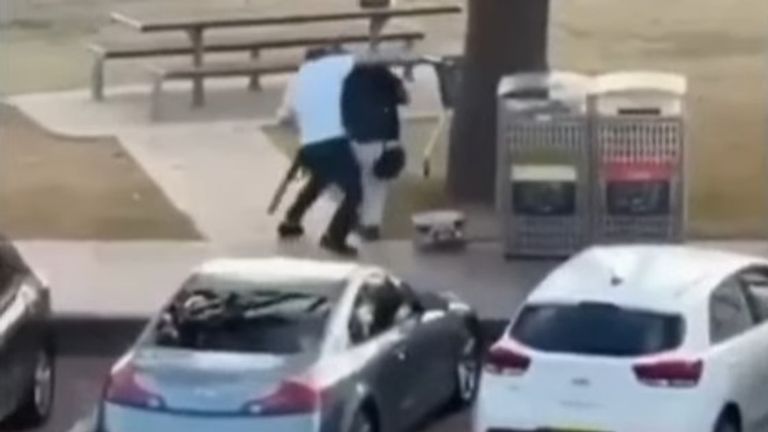 Mr Ahmed then wrestles with the attacker