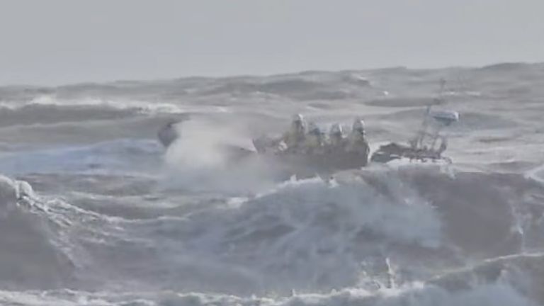 Coastguard search for missing  men in the water. Pic: UKNIP