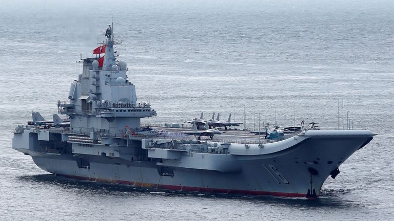The Liaoning aircraft carrier. File pic: Reuters