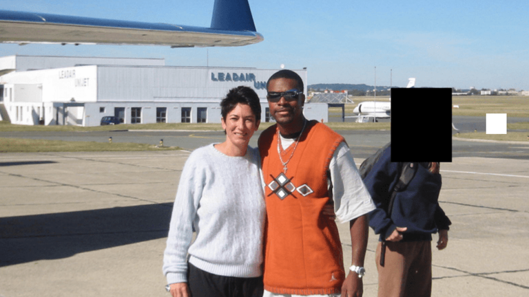 Ghislaine Maxwell and Chris Tucker. Pic: US DoJ
