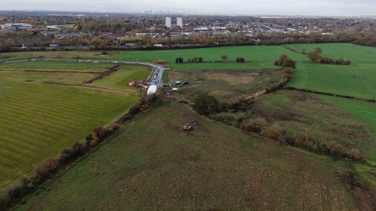 Coleshill yakınında M6 ve M42 otoyolları arasındaki inşaat alanı