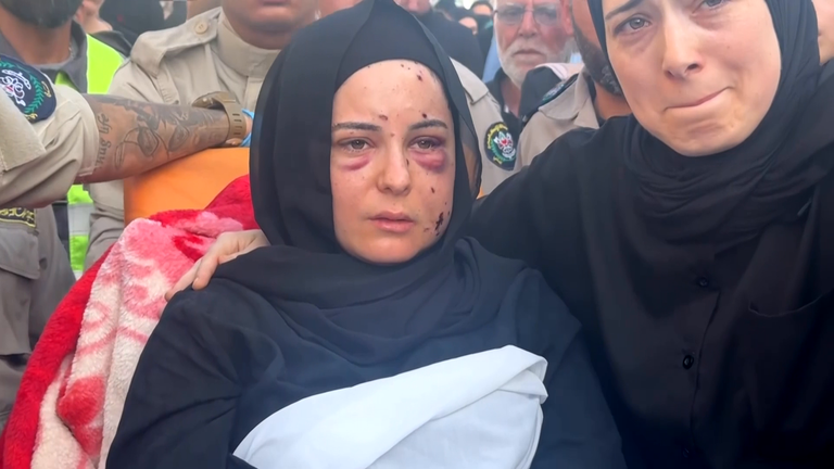 Amina was stretchered from hospital to her family's funeral