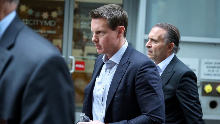 David Ellison, CEO of Paramount Skydance, exiting the New York Stock Exchange today. Pic: Reuters