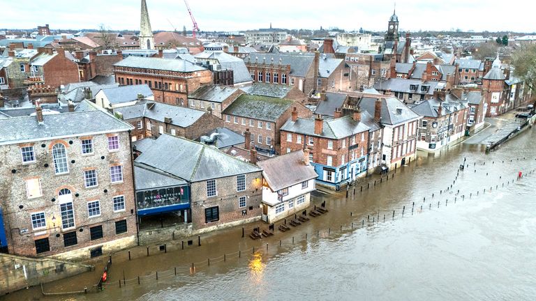 Flooding in York.  Pic: PA