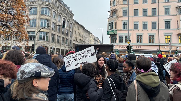Students gather to demonstrate against what they fear will be a return to conscription