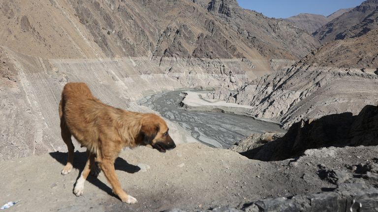 The Amirkabir dam following a drought crisis in Tehran. Pic: WANA via Reuters