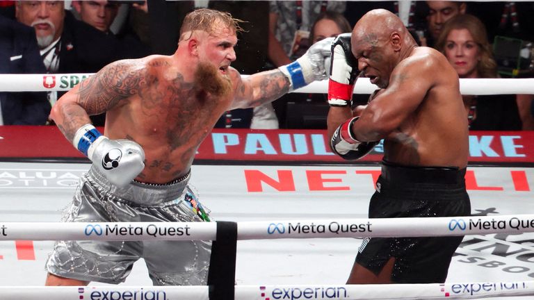 Mike Tyson ve Jake Paul, 2024'te. Fotoğraf: Kevin Jairaj-Imagn/Reuters