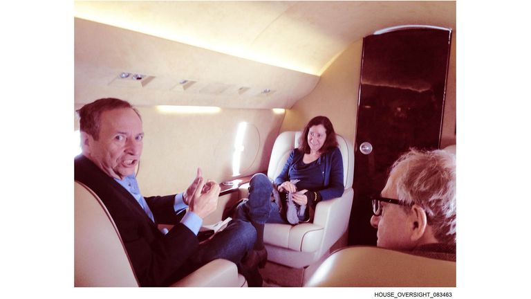 Bill Clinton's former treasury secretary, Larry Summers, and his wife Elisa New. Pic: @OversightDems