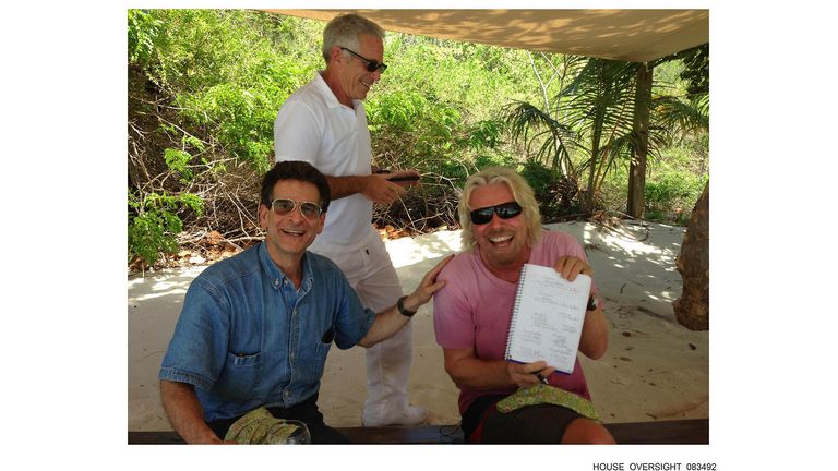 Richard Branson with Epstein and Dean Kamen. Pic: @OversightDems