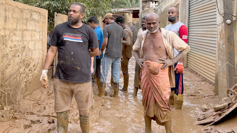 Locals helped clear up after the cyclone