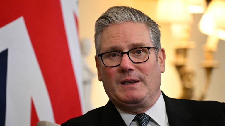 Mr Trump and Mr Zelenskyy spoke with European leaders, including Sir Keir Starmer, after their meeting. Pic: PA