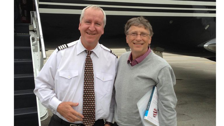 Bill Gates and Epstein's longtime pilot, Larry Visoski. Pic: @OversightDems