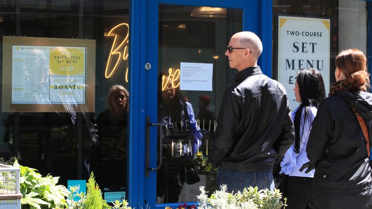 Customers at Jamie's Italian in Liverpool after the chain went into administration in 2019. File pic: PA