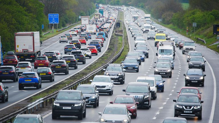 The M5 motorway near Burnham-on-Sea, Somerset. File pic: PA