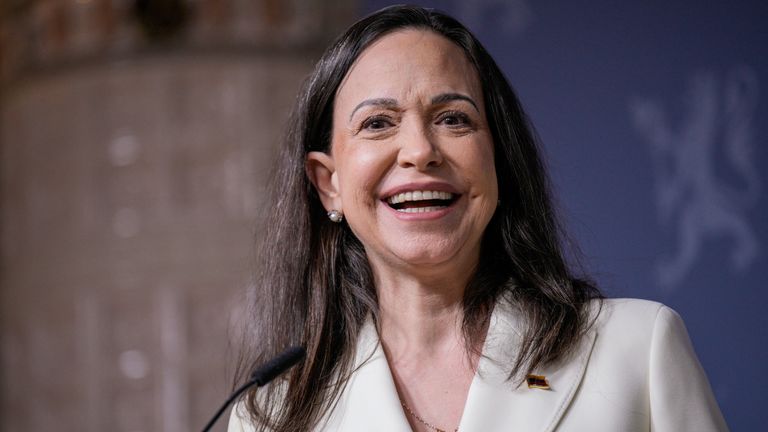 Maria Corina Machado has said there was US help in her daring journey to Oslo. Pic: AP