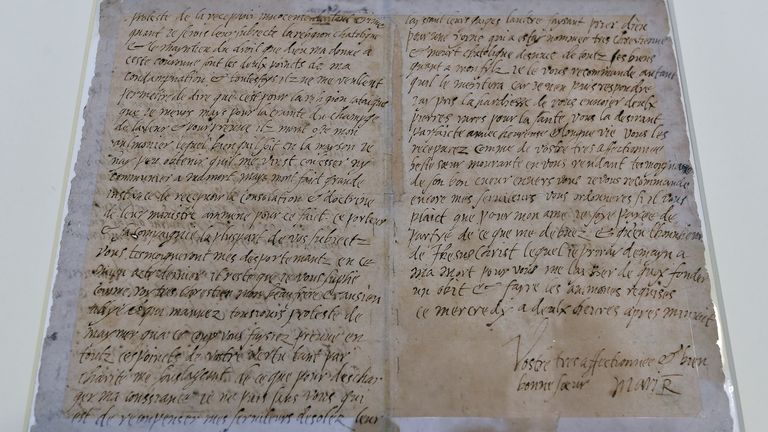 Mary, Queen of Scots' last letter. Pic: National Library of Scotland/Neil Hanna