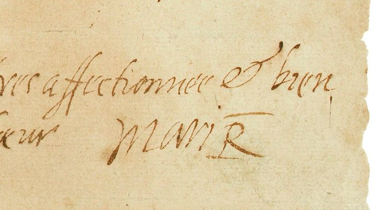 Mary, Queen of Scots' signature on her last letter. Pic: National Library of Scotland