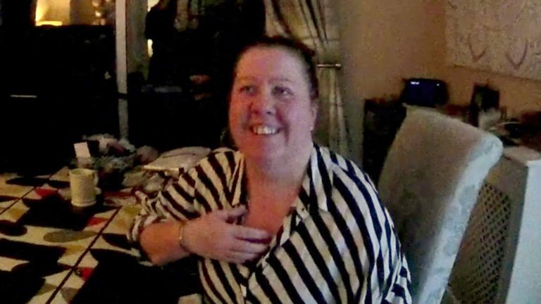 An image taken from police bodyworn video showing Michelle Mills' arrest. Pic: PA