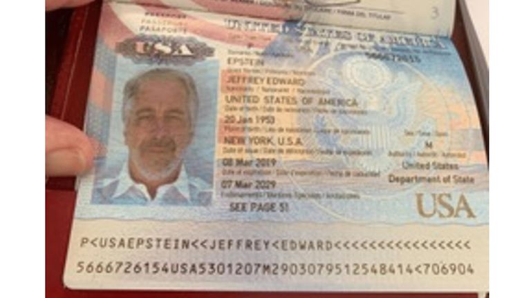 Epstein's passport. Pic: @OversightDems