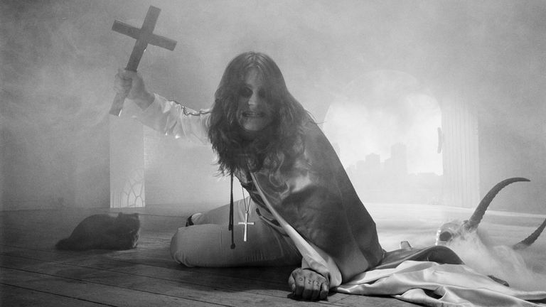 Ozzy on the Blizzard Of Ozz cover shoot. Pic:  Fin Costello/Redferns/Getty 
