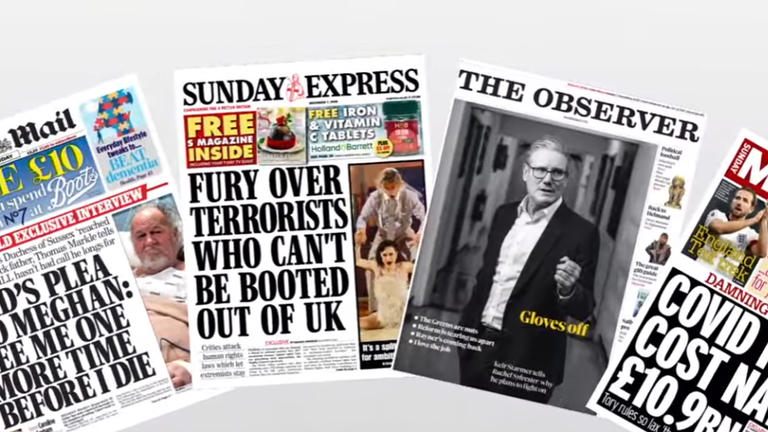 Sunday's front pages