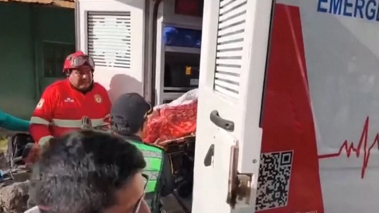 Injured people were loaded into ambulances. Pic: AP