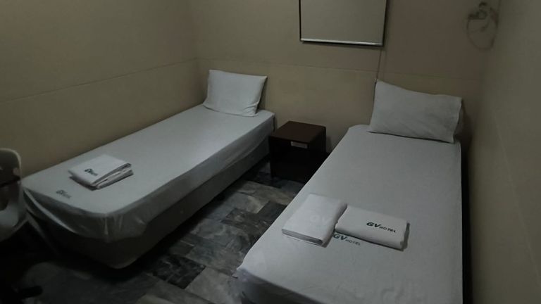 The alleged gunmen's hotel room