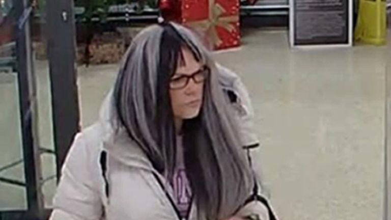 Rachael Cole wearing a wig. Pic: Hampshire Constabulary