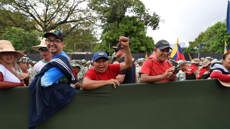 Supporters of Nicolas Maduro say Venezuela should face down US threats