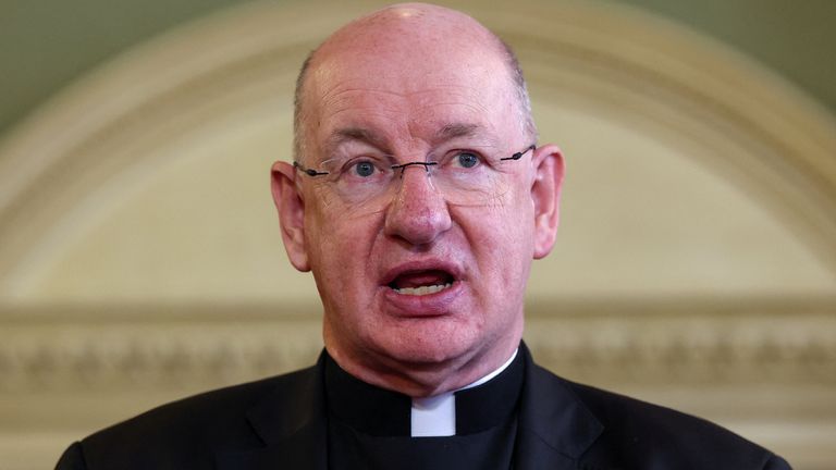Richard Moth, newly appointed as Archbishop of Westminster, speaks on 19 December. Pic: Reuters