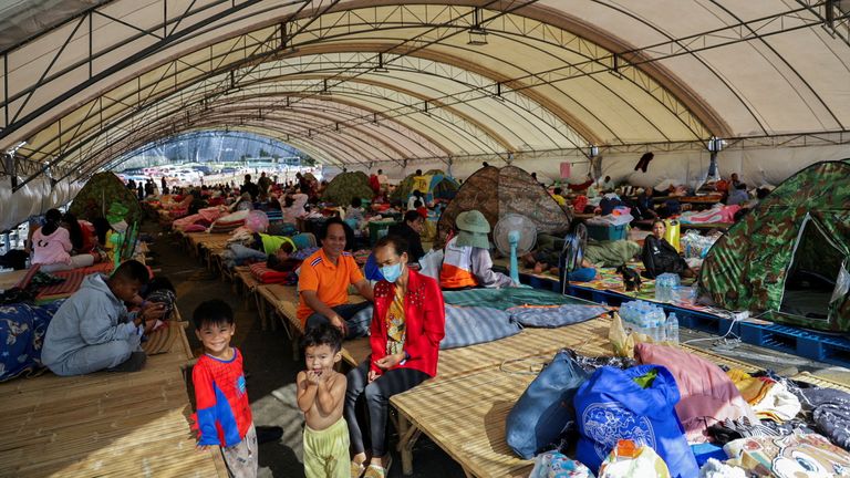 Thailand launches airstrikes in opposition to Cambodia as border clashes reignite 1 People rest at a shelter in Buriram province, Thailand, after fresh military clashes. Pic: Reuters