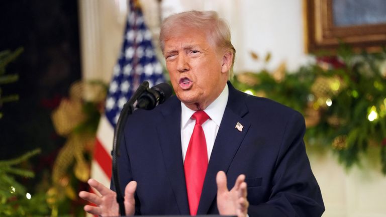 Trump's address was a selection of his greatest hits. Pic: Reuters
