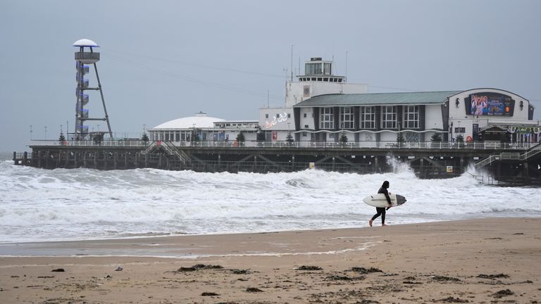 Bournemouth beach in Dorset. Pic: PA
