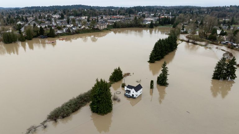 Snohomish, around 40 miles south of Burlington, has also been affected. Pic: Reuters