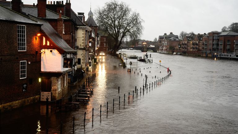 Flooding in York. Pic: PA