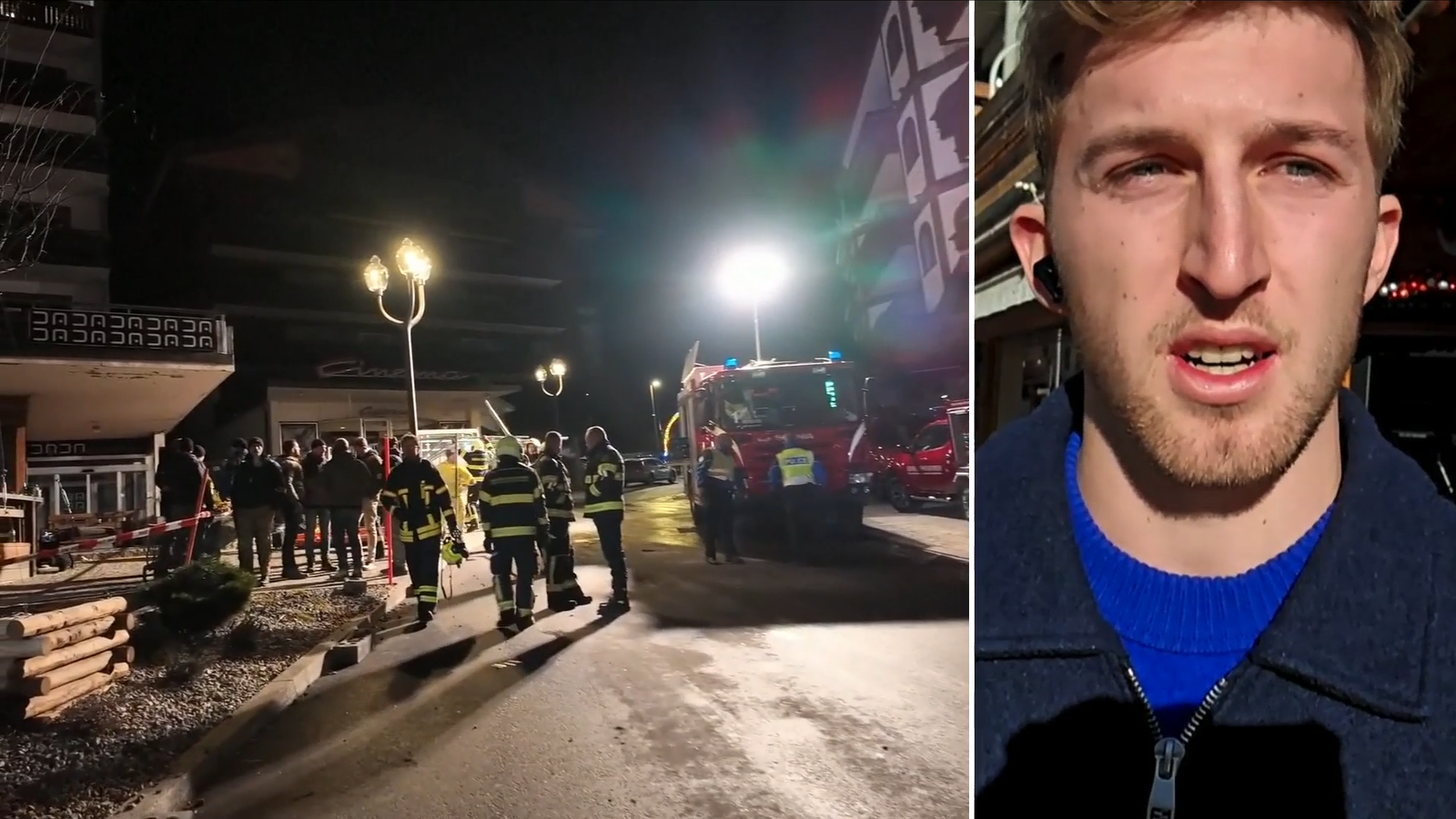 Witness saw people 'walking on top of others' as they tried to escape fire in packed Switzerland bar