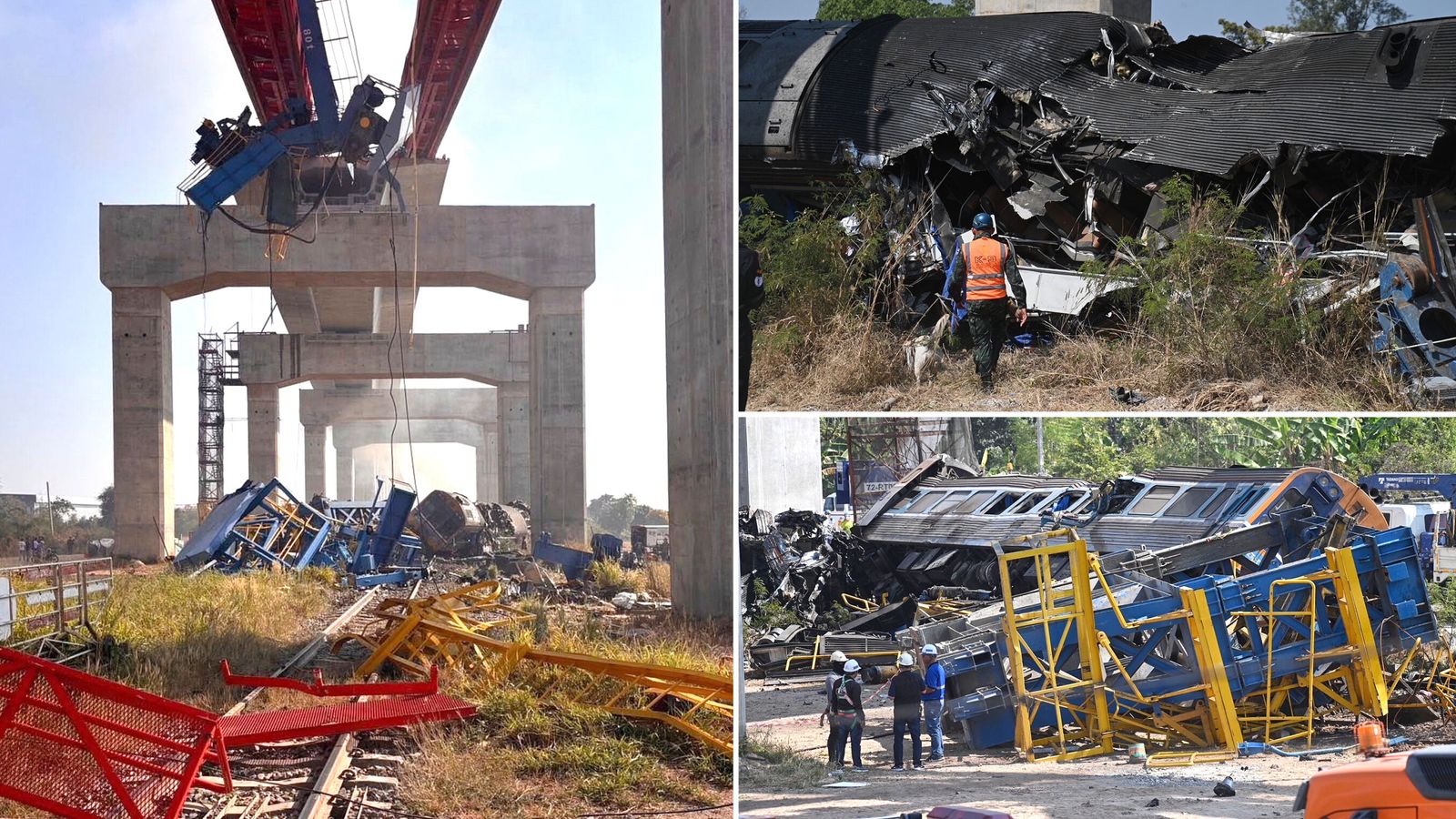 Thailand latest: Dozens killed as crane falls on to moving train | World News Thailand latest: Dozens killed as crane falls on to moving train | World News