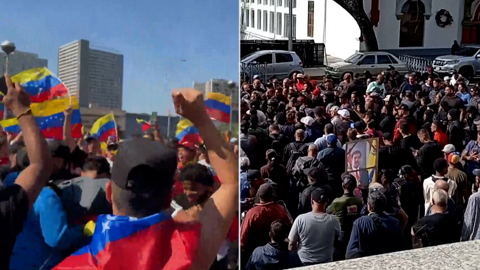 Supporters and opponents of Maduro react to Venezuelan president's exit ...