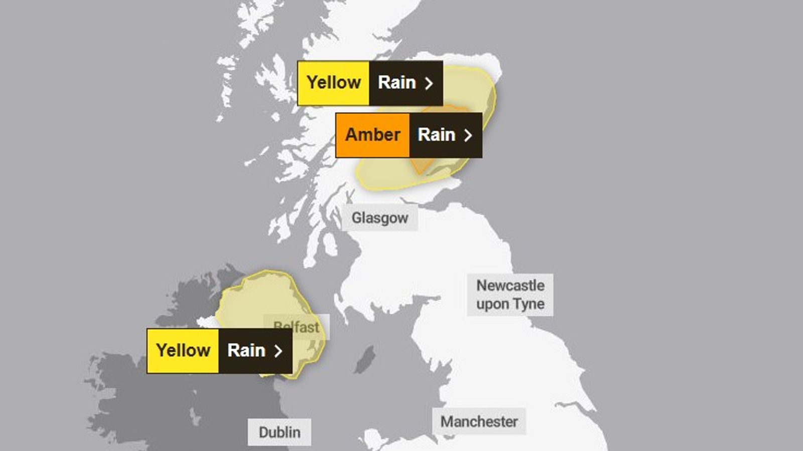 Warning of floods as heavy rain soaks parts of UK