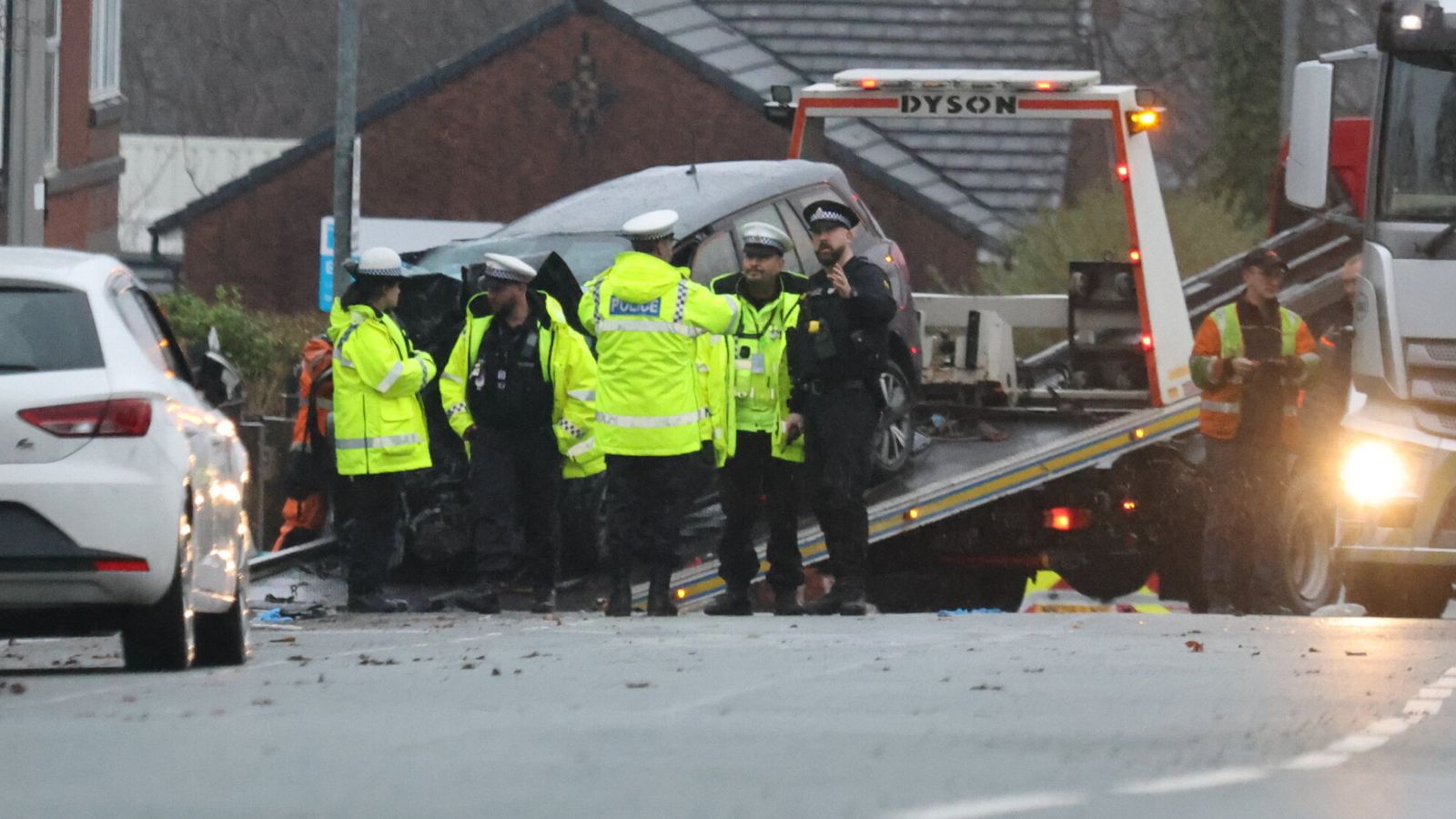 Three teenagers thought to be among four dead after car and taxi crash ...