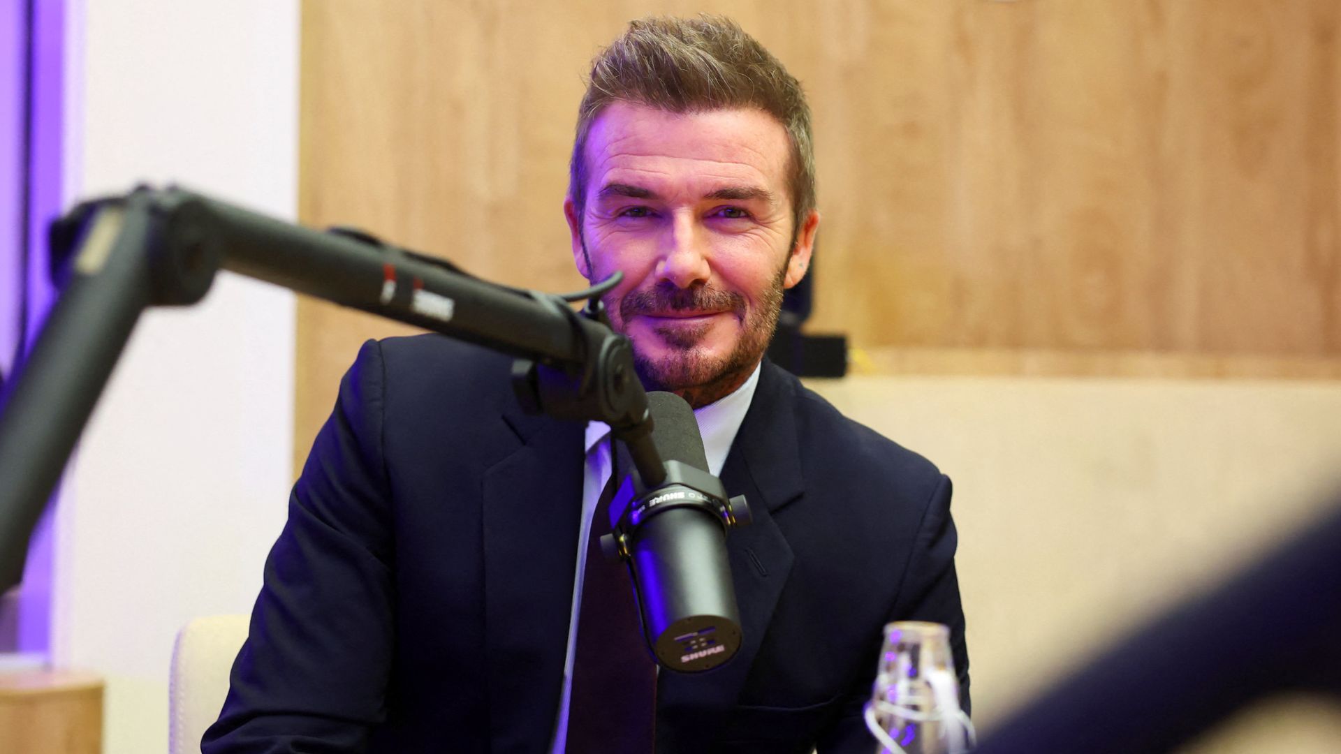 Sir David Beckham refuses to answer Sky News questions in Davos