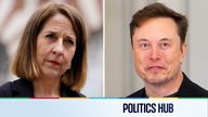 Liz Kendall and Elon Musk. Pics: PA/Reuters