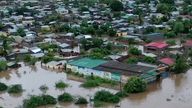 This image made from video shows the scene after flooding in Tete Province, Mozambique, Thursday, Jan. 15, 2026. (AP Photo)