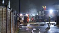 Firefighters in Southall, southwest London